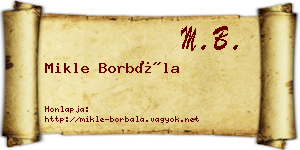 Mikle Borbála névjegykártya