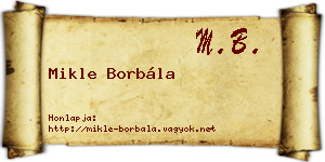 Mikle Borbála névjegykártya